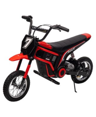 24V 350W Electric Dirt Bike with 3-Speed Modes and Shock-Absorbing Suspension, Ages 8-14