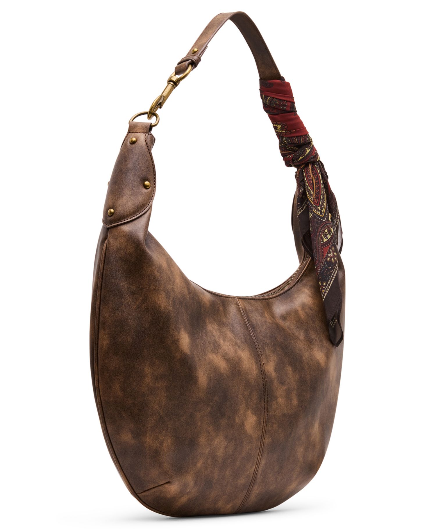 Olga-P Polyurethane Small Hobo Handbag