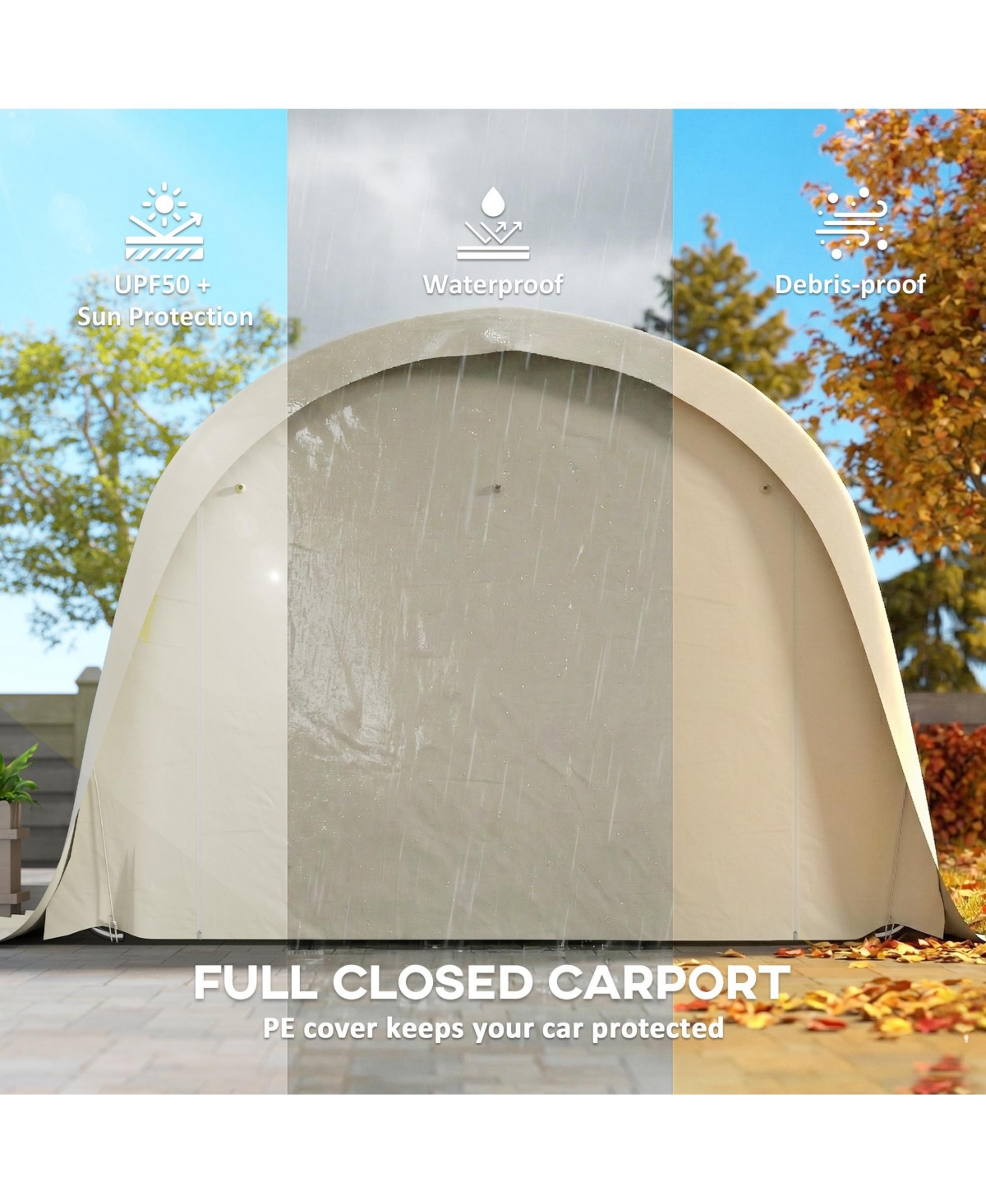 Outsunny Heavy Duty Carport, UPF50+ Portable Garage