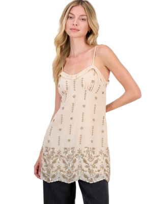 Women's Sleeveless Beaded Tunic