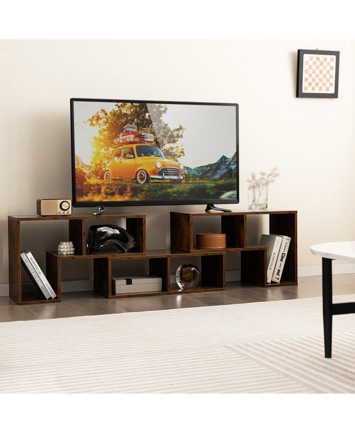 Gouun 3-Piece Modular Console Tv Stand with 6 Open Shelves for TVs