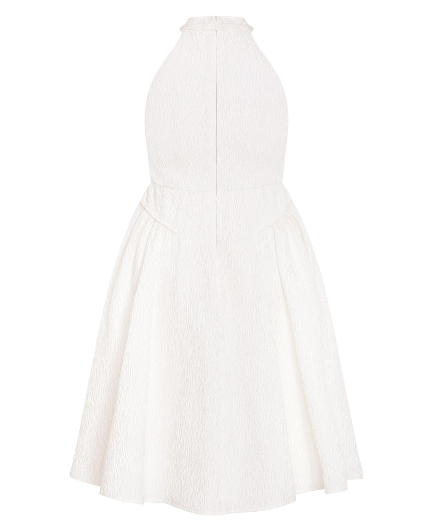 Plus Size Halter Jacquard A-Line Midi Dress