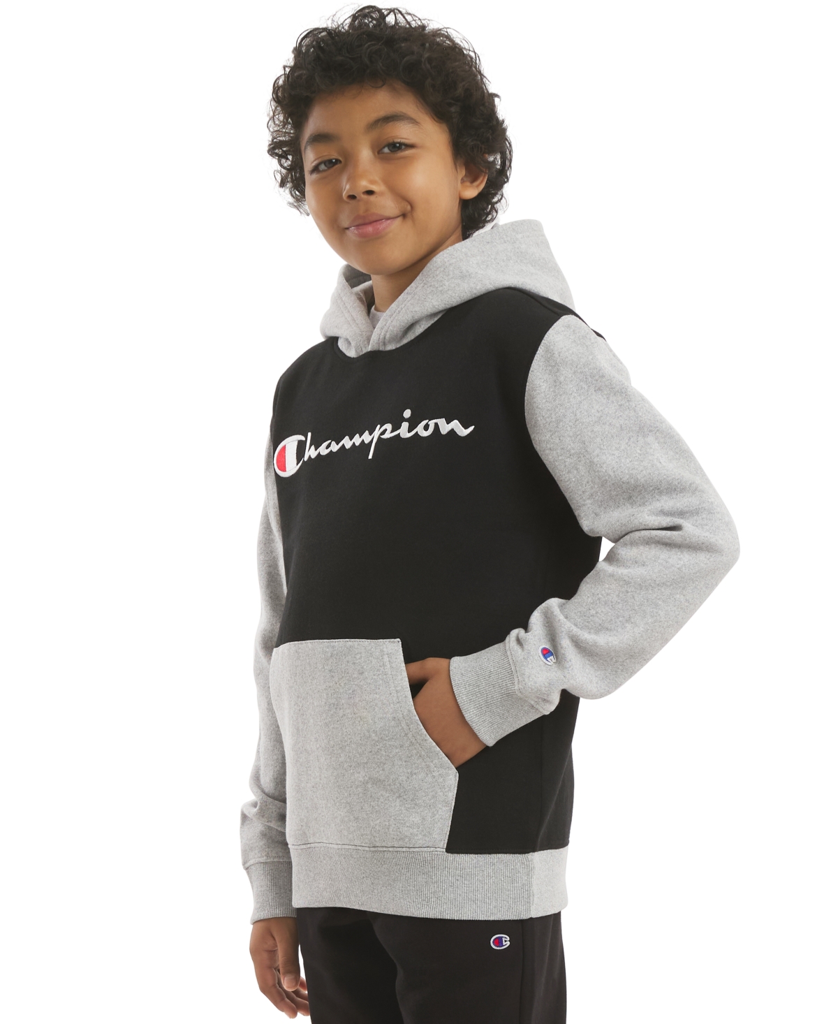 Champion Boys' 8-20 Color-Block Logo Hoodie