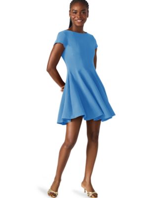 Women's Nili Boat Neck Short-Sleeve Fit & Flare Short Dress