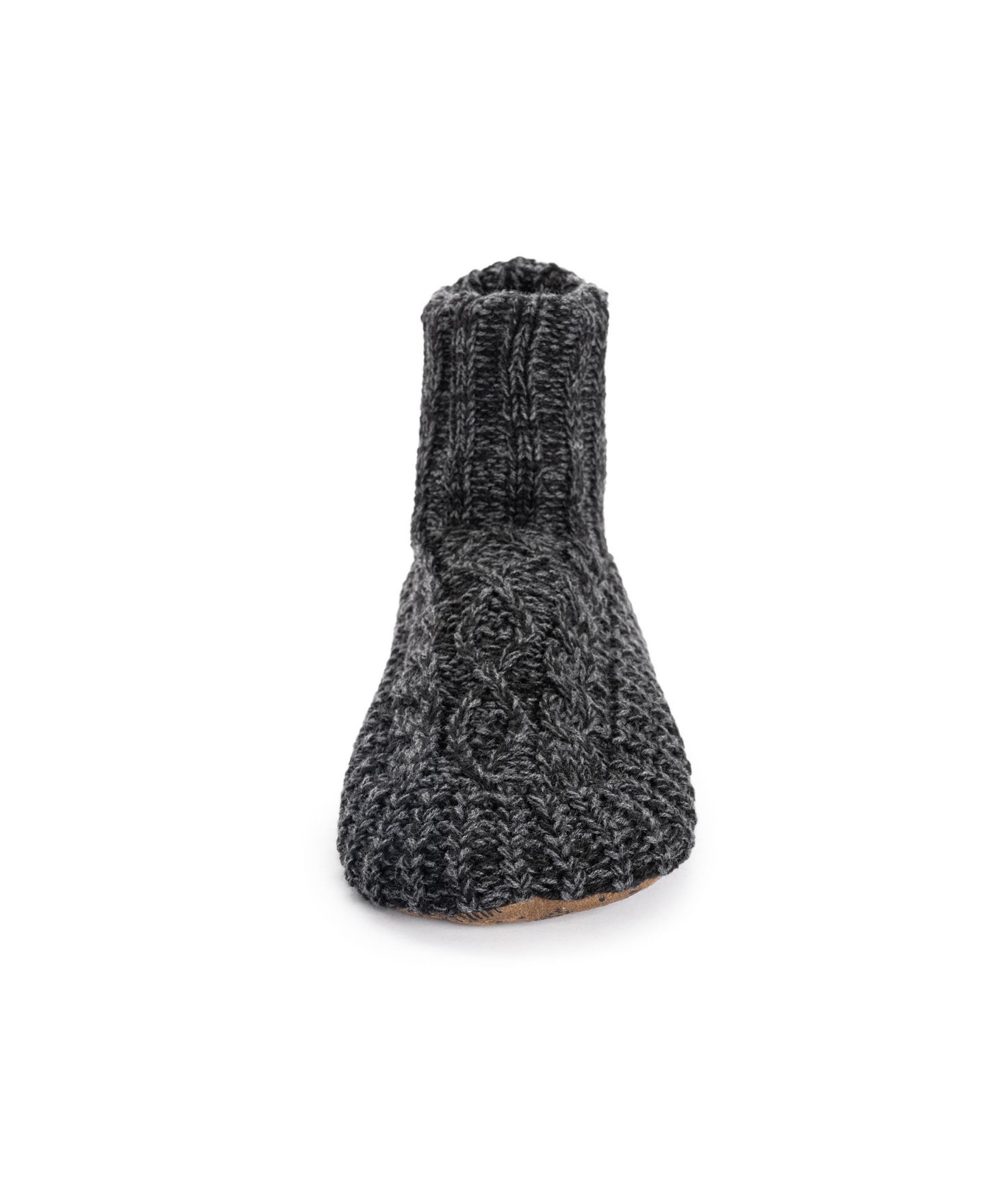 Мужские тапочки MUK LUKS Cabled Boot Acrylic Slippers, цвет: Эбеновый / Серый — фото 5