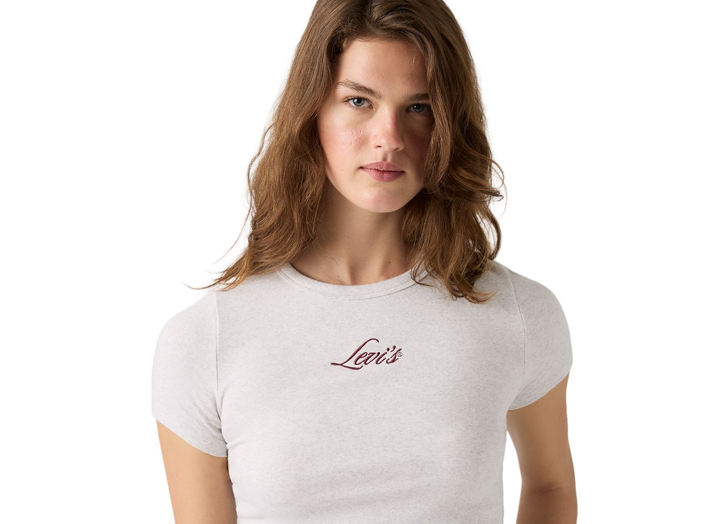 Women's Hayes Short-Sleeves Tee Rib-Knit Embroidered Logo T-Shirt