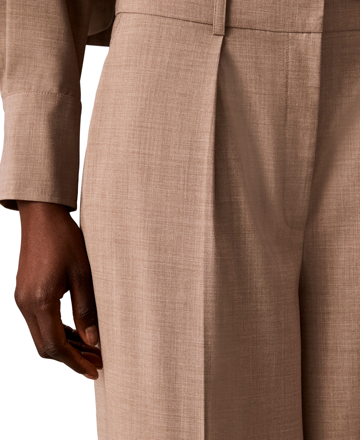 Calvin Klein Women's High-Rise Wide-Leg Pleated Pants