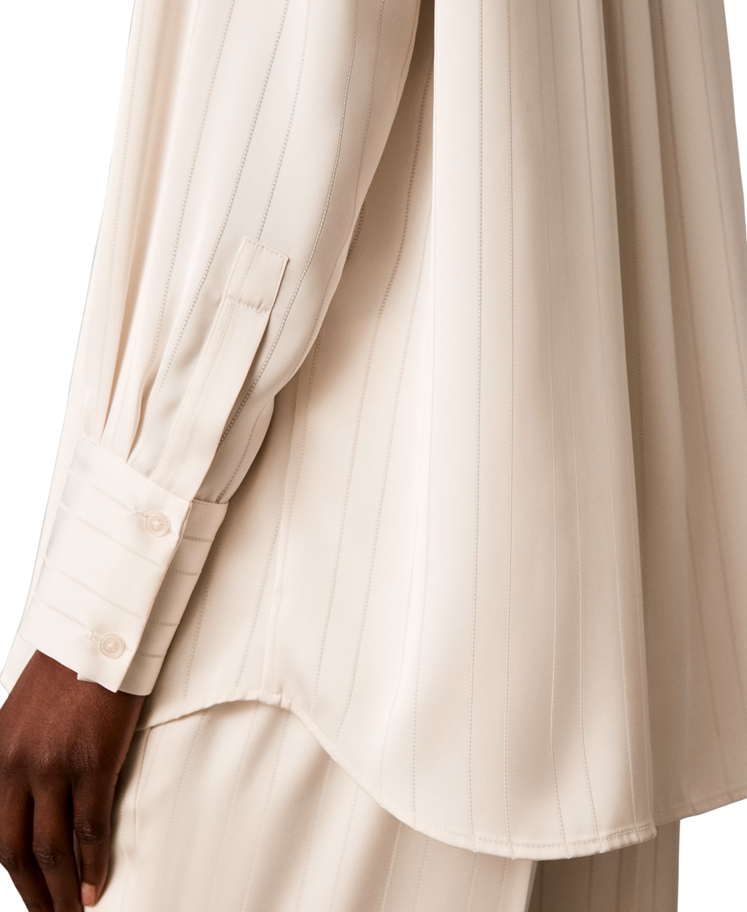 Women's Satin-Stripe Long-Sleeve Blouse