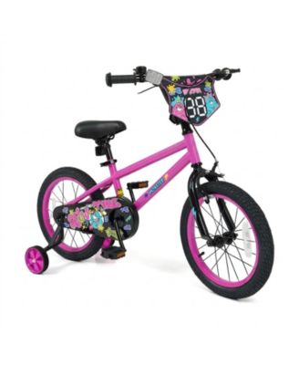 16" Kids Bike with Detachable Training Wheels, Dual-Brake Control, Monster-Themed Graphics, Ages 4-7