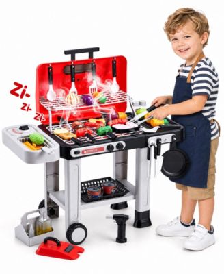 BBQ Grill Toy with Spray, Light and Sound, Color-Changing Play Food Set, Ages 3+