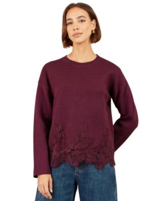 Women's Relaxed Lace Sweater