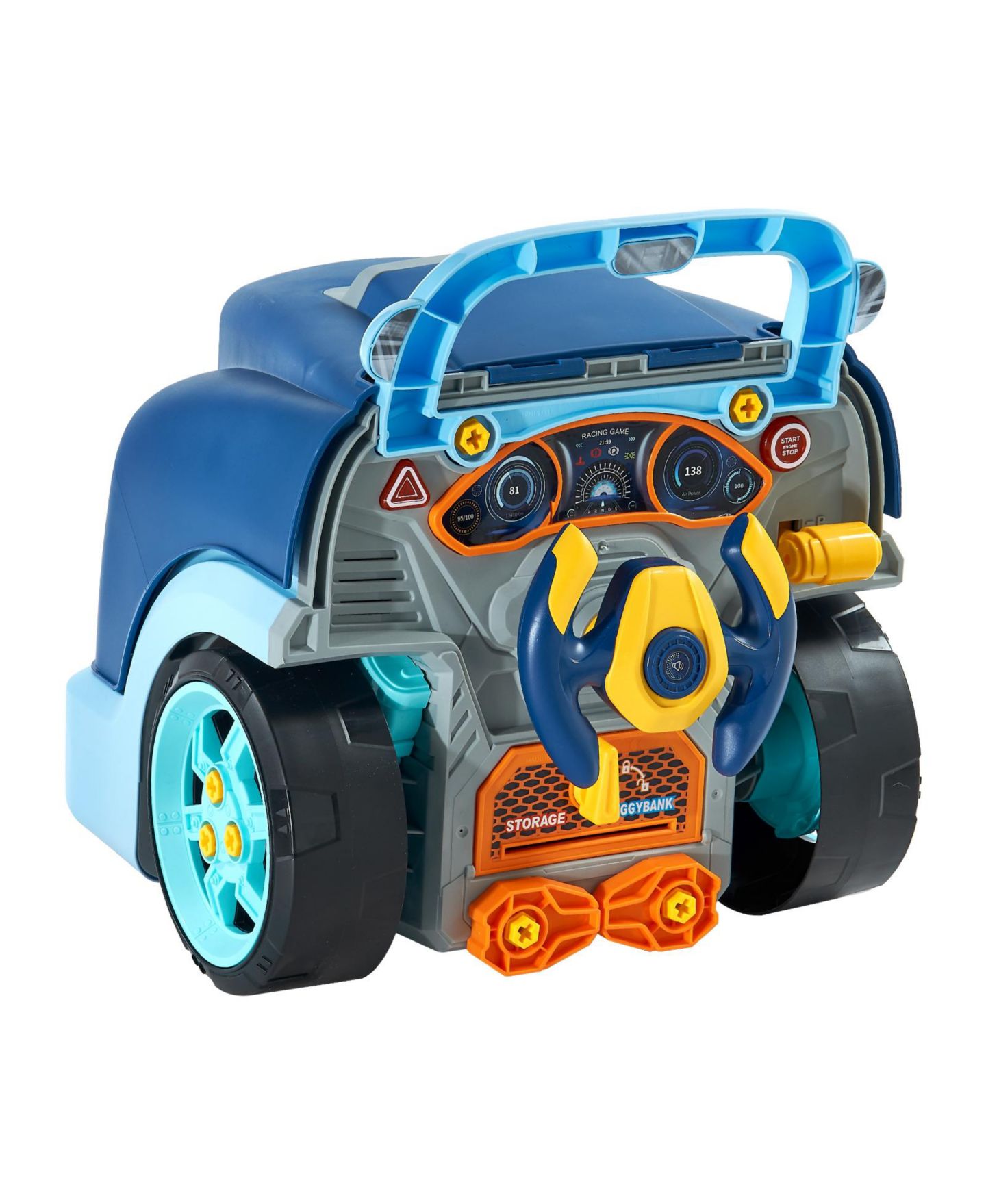 Детский игровой набор HONGGE Mechanic Engine Repair Electric Screwdriver 60-Piece Playset, Ages 3+, цвет: Синий — фото 10