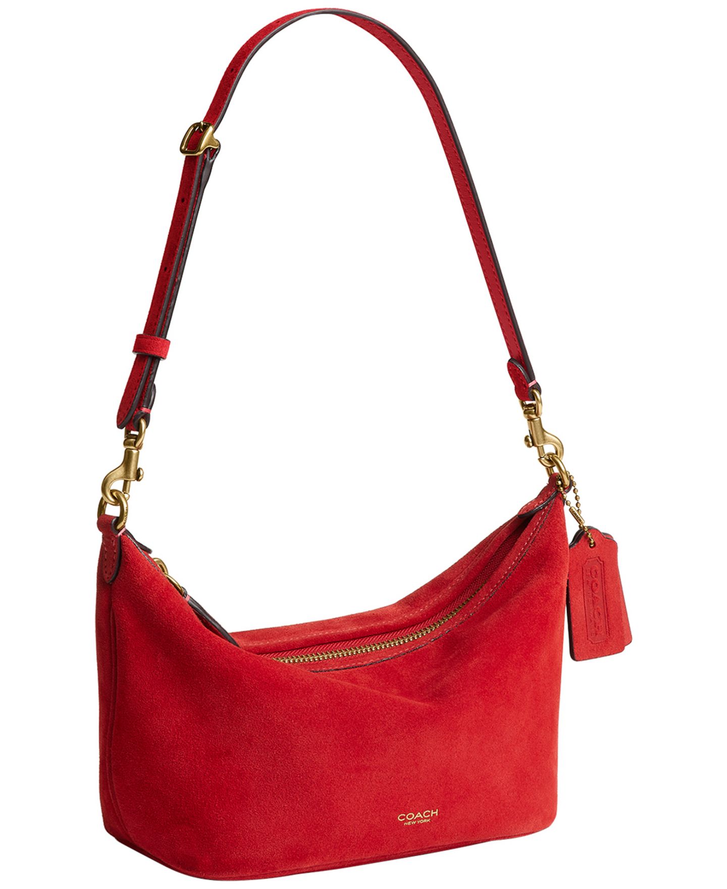 Женская сумка COACH Demi Small Suede Shoulder, цвет: Латунный — фото 4