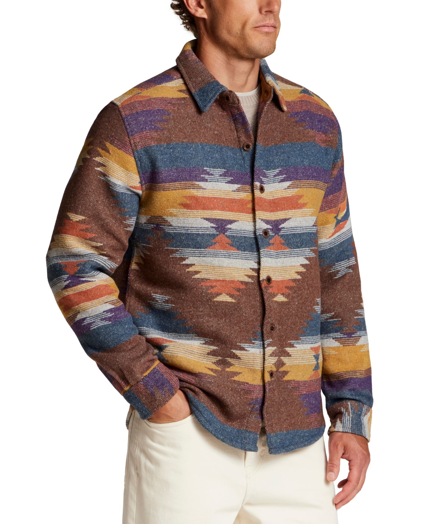 Мужская куртка Weatherproof Vintage Unlined Southwest Shirt Jacket, цвет: Sunrise — фото 3
