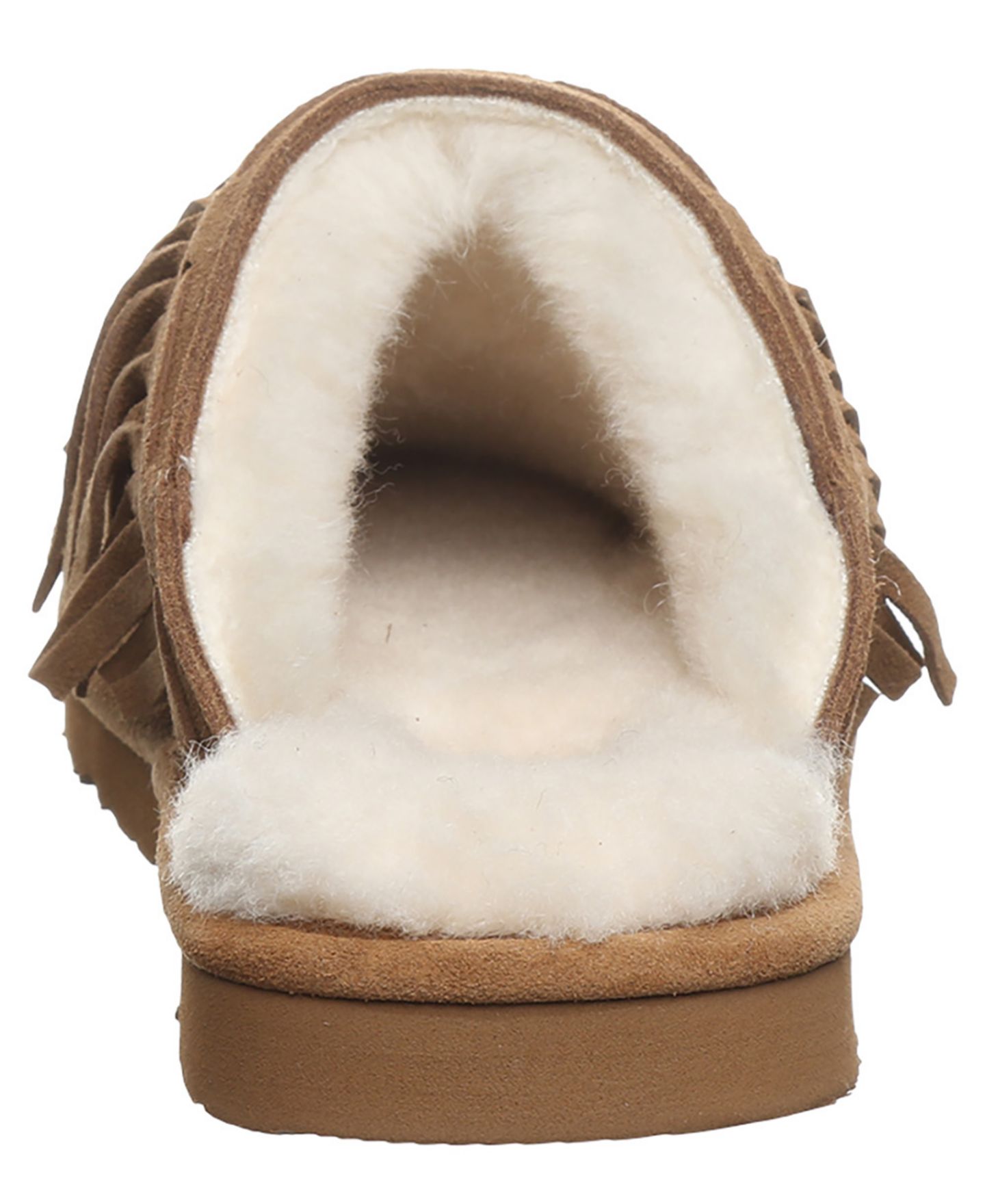 Женские тапочки BEARPAW Briony Fringe Detail Scuff Slippers, цвет: Hickory — фото 3