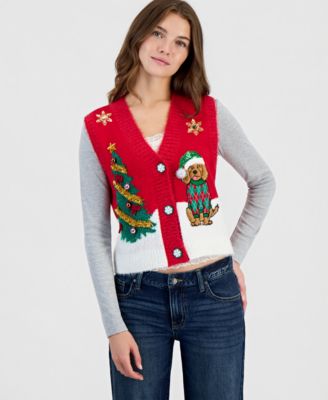 Juniors' Dog Holiday V-Neck Vest