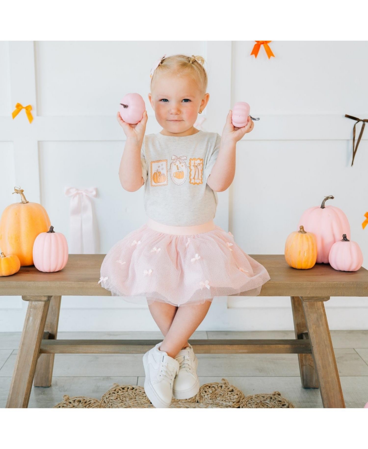 Sweet Wink Toddler Girls Pumpkin Cameo Short Sleeve T-Shirt