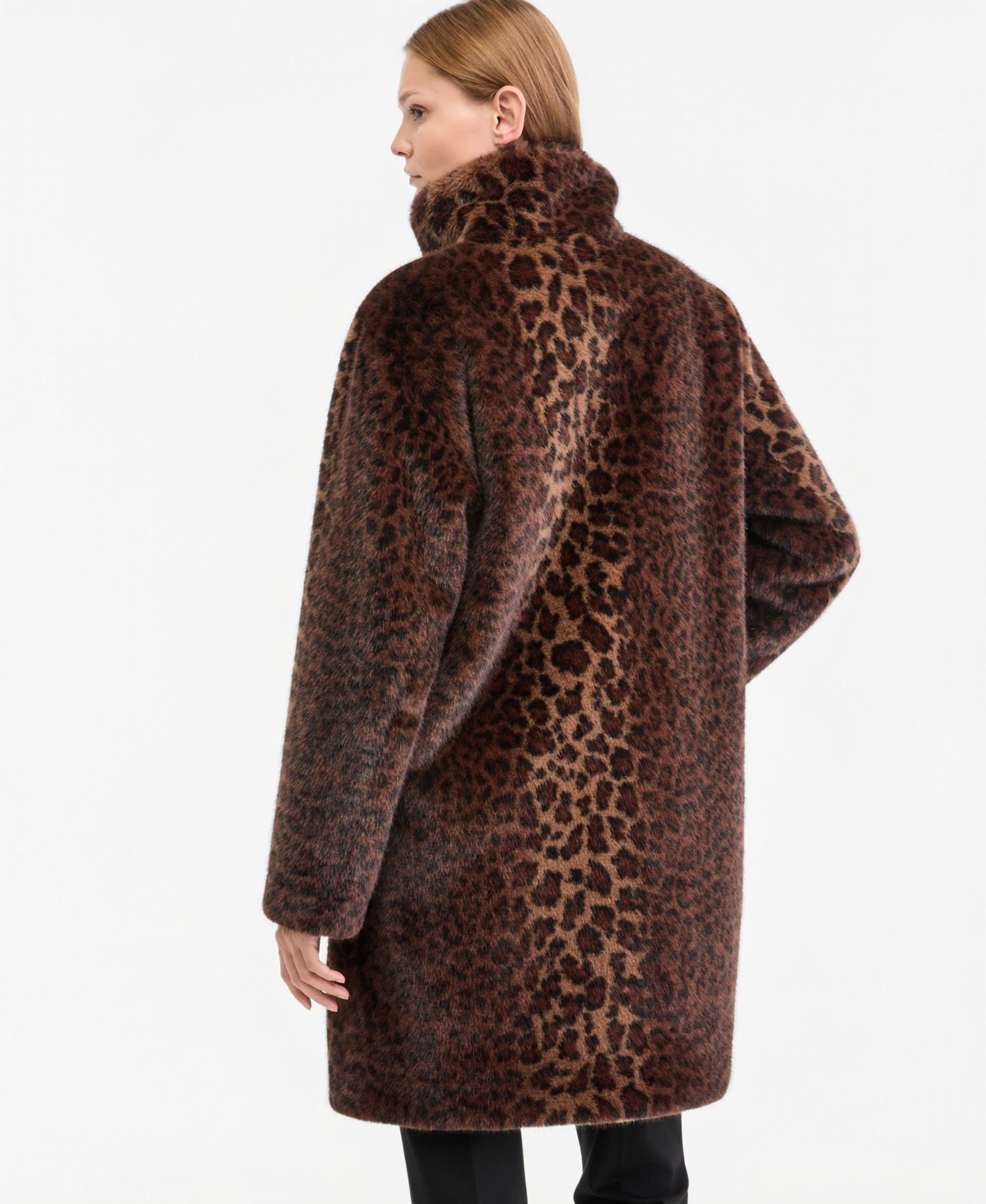 Women's Emilia Leopard-Print Faux-Fur Mid-Length Jacket, Macy's Exclusive