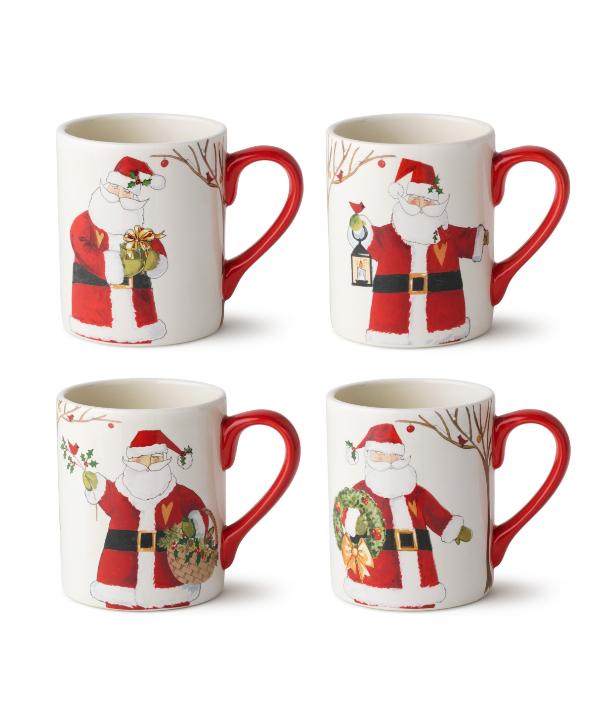 Certified International Santa Delight Mugs, Set of 4