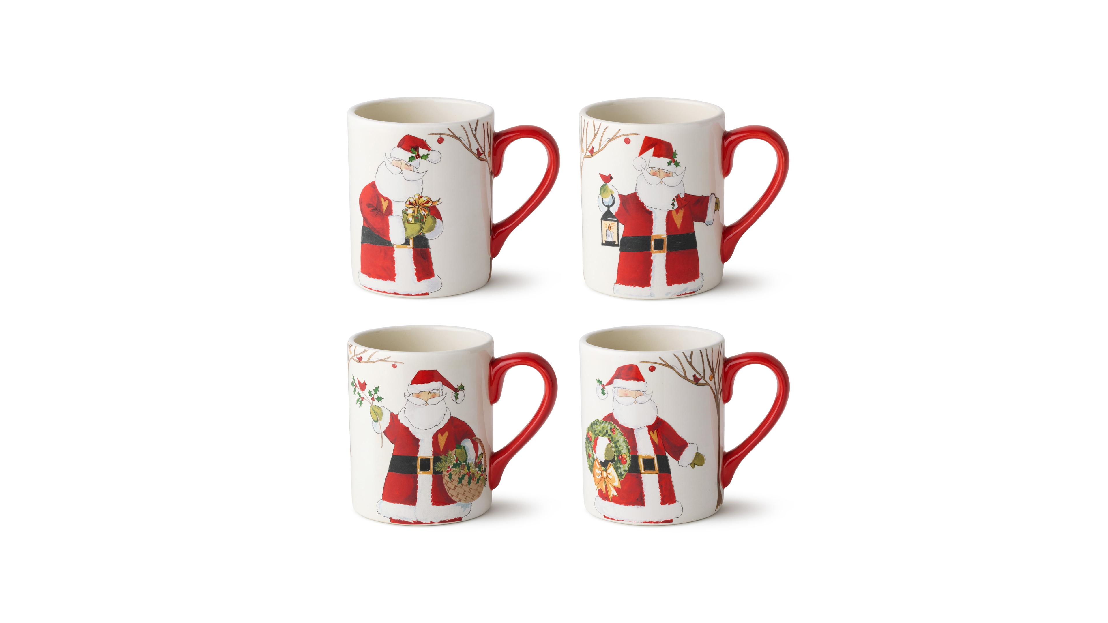 Certified International Santa Delight Mugs, Set of 4