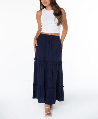 Juniors' Tiered Pull-On Maxi Skirt