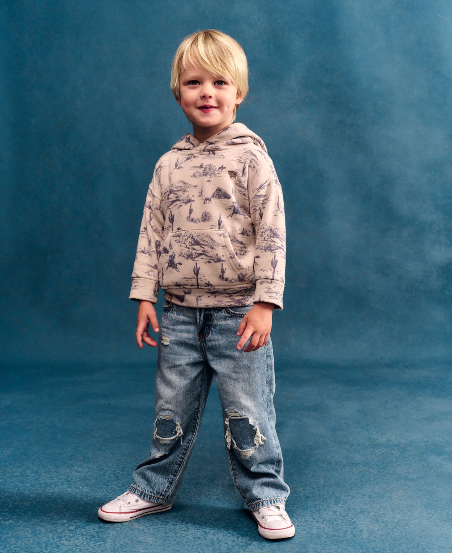 Джинсы abercrombie kids Destroyed Baggy Jeans для мальчиков-малышей, цвет: Drip — фото 4