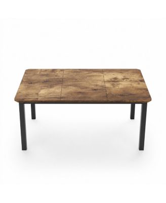 63" Industrial Dining Table for 4-6 - Sturdy Metal Frame, Multi-Use for Dining Room and Office, Brown (Table Only