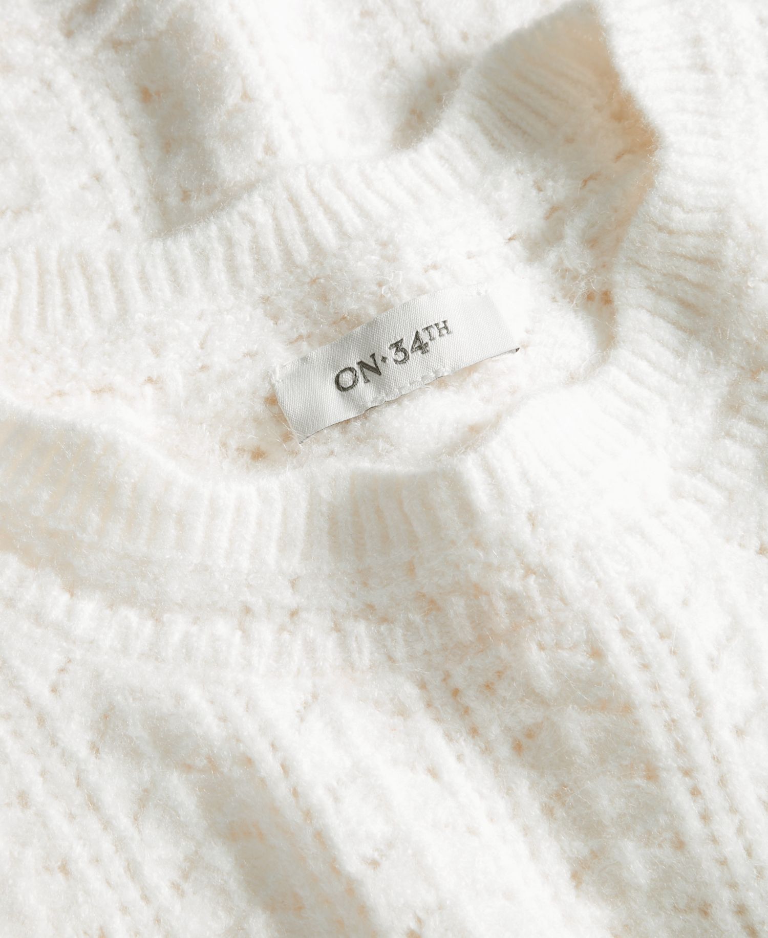 Women's Pointelle Mock Neck Pullover Sweater