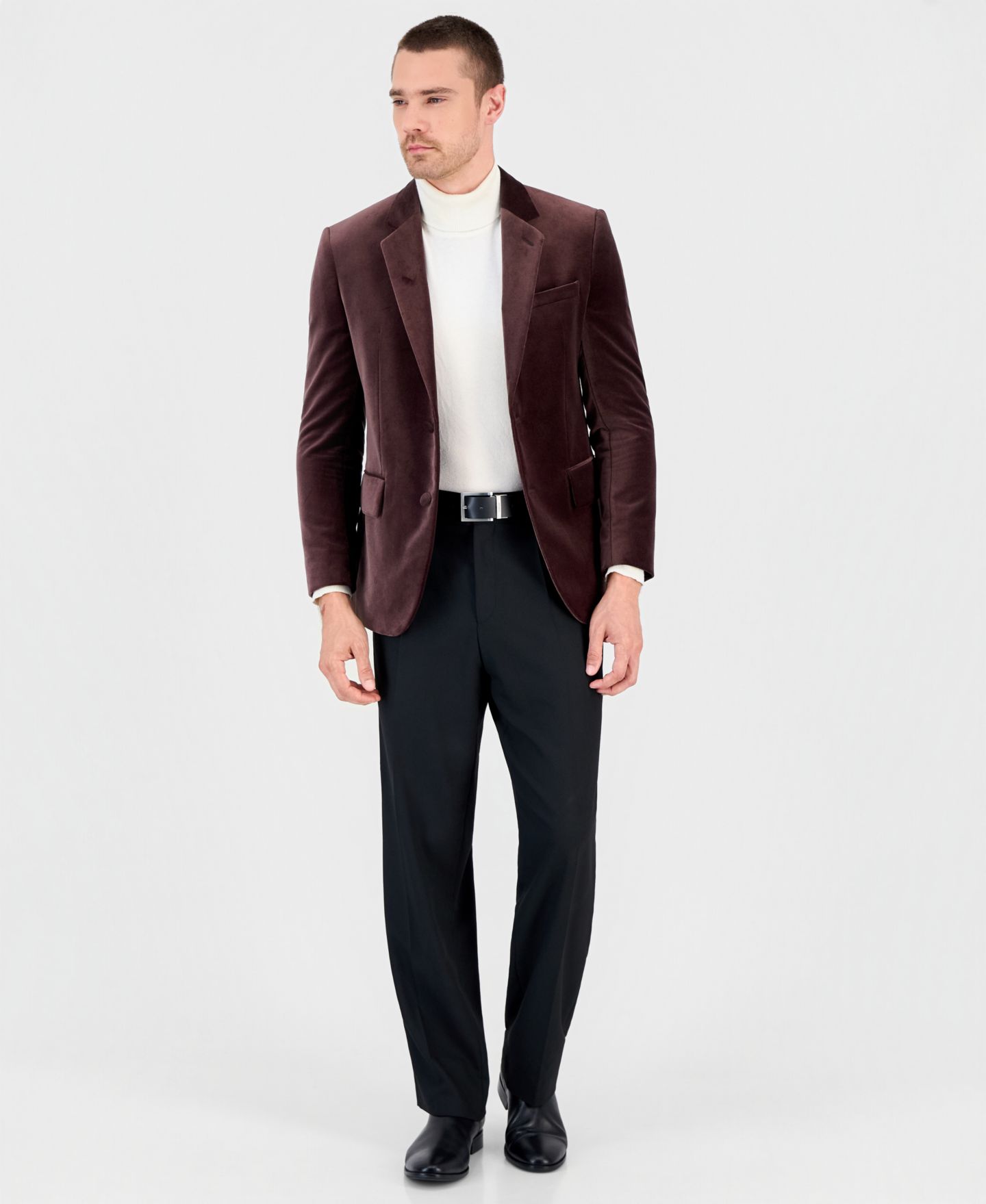 Мужской пиджак Hugo Boss Modern-Fit Velvet Blazer, цвет: Коричневый — фото 4