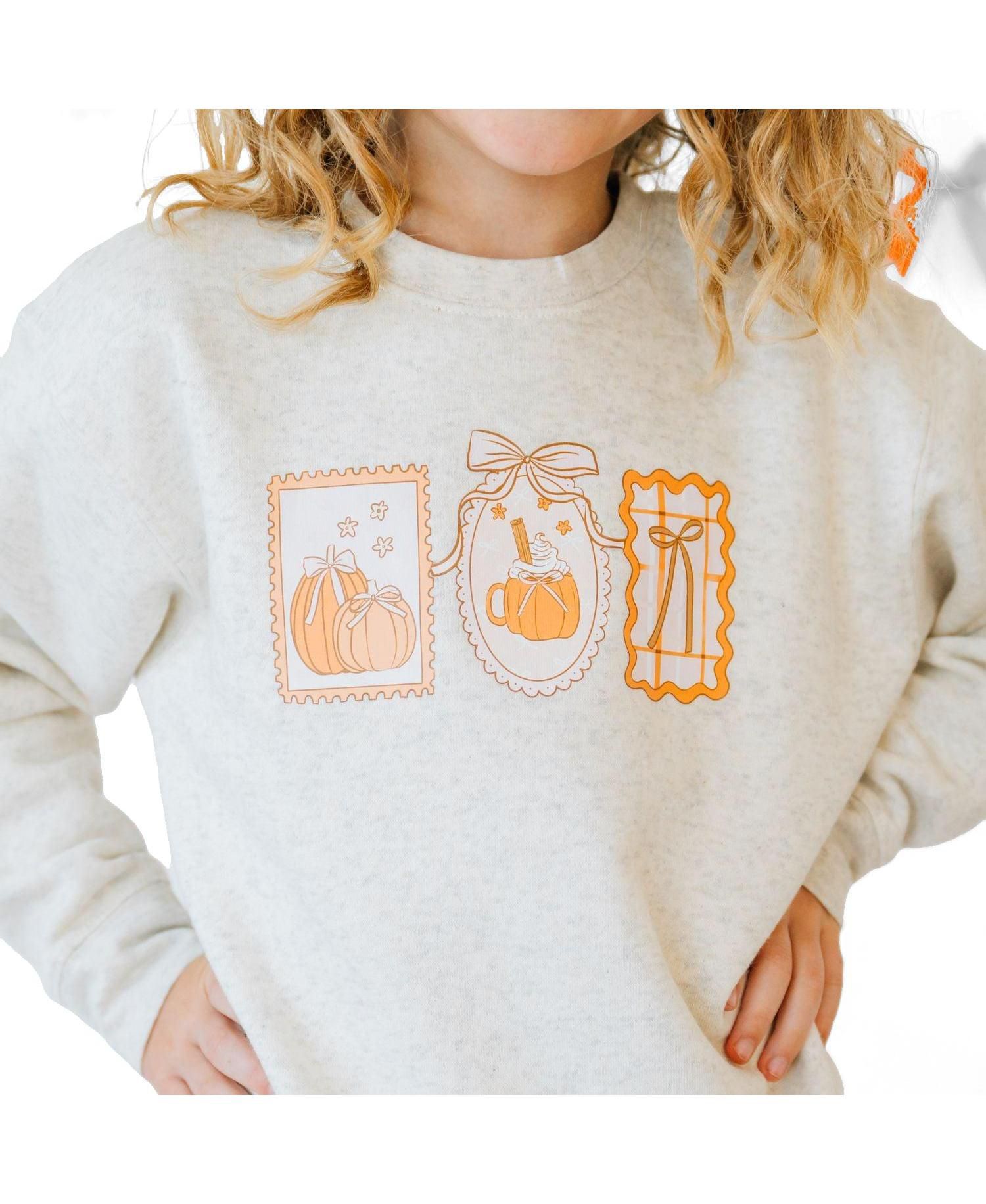 Little Girls Pumpkin Cameo Sweatshirt