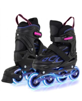 4-Size Adjustable Light-Up Wheel Inline Skates, Ages 7+