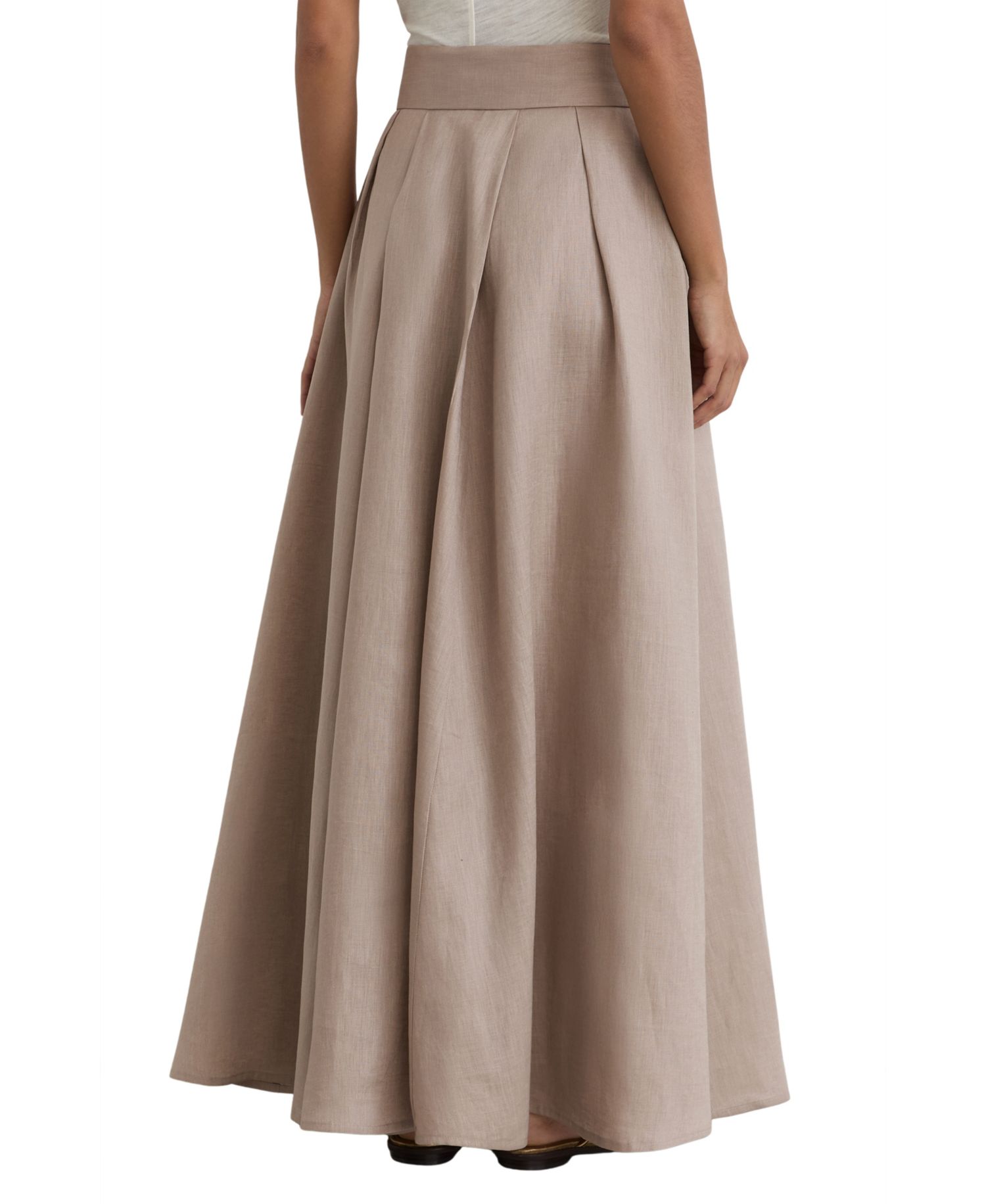 Women's Jackie Linen High-Waisted Pleated Maxi Skirt