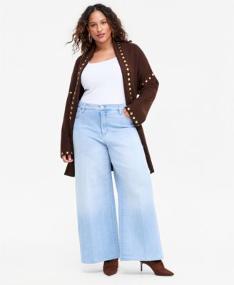 Plus Size High-Rise Wide-Leg Jeans