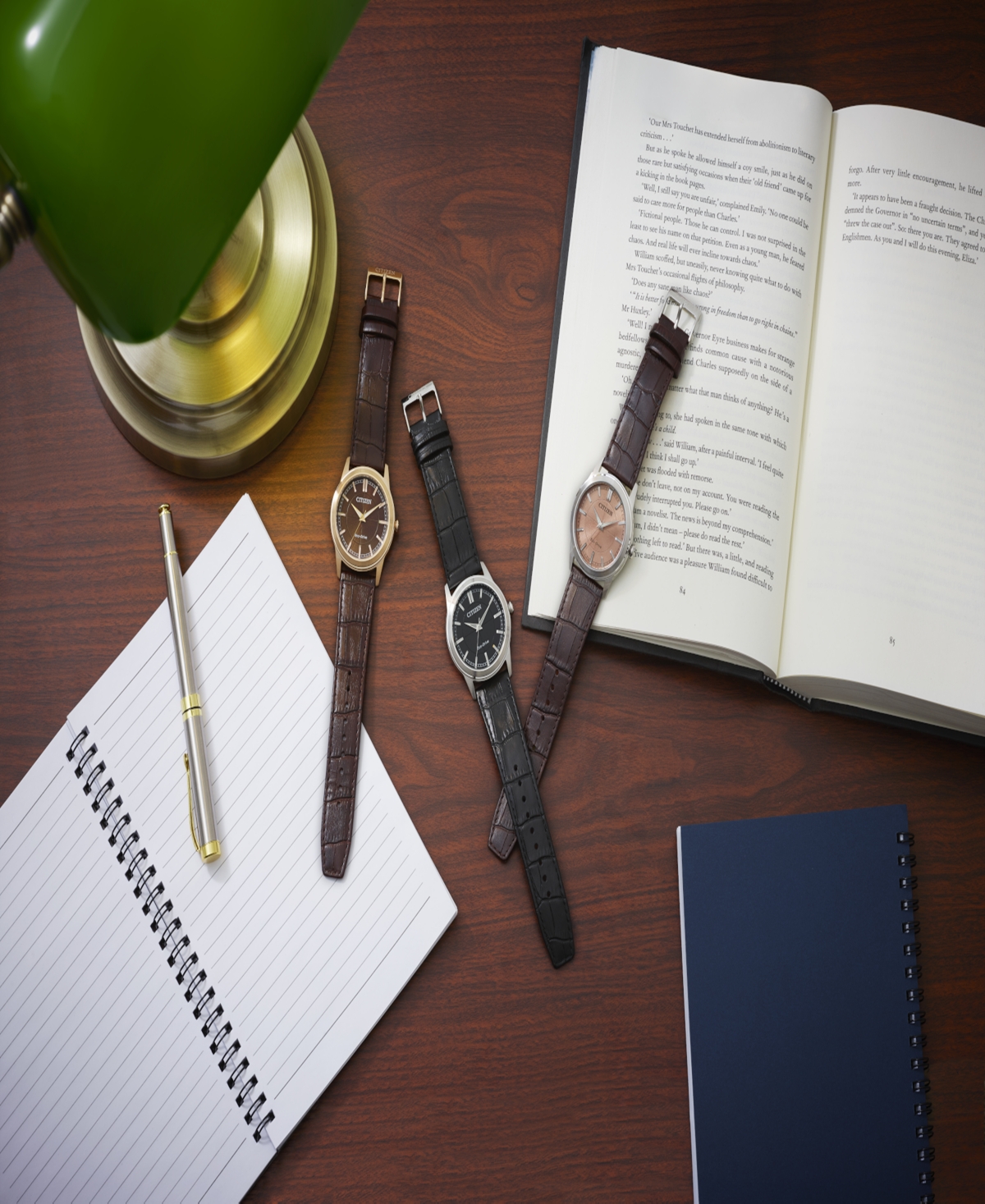 Citizen Men's Rolan Black Leather Strap Watch 41mm