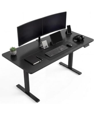 47"x24" Black Electric Sit-Stand Desk, 2-Fold Top, Height Adjustable, 176 lbs