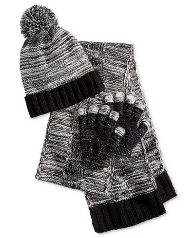 Berkshire Girls' 3-Pc. Hat, Scarf & Adjustable Gloves Set