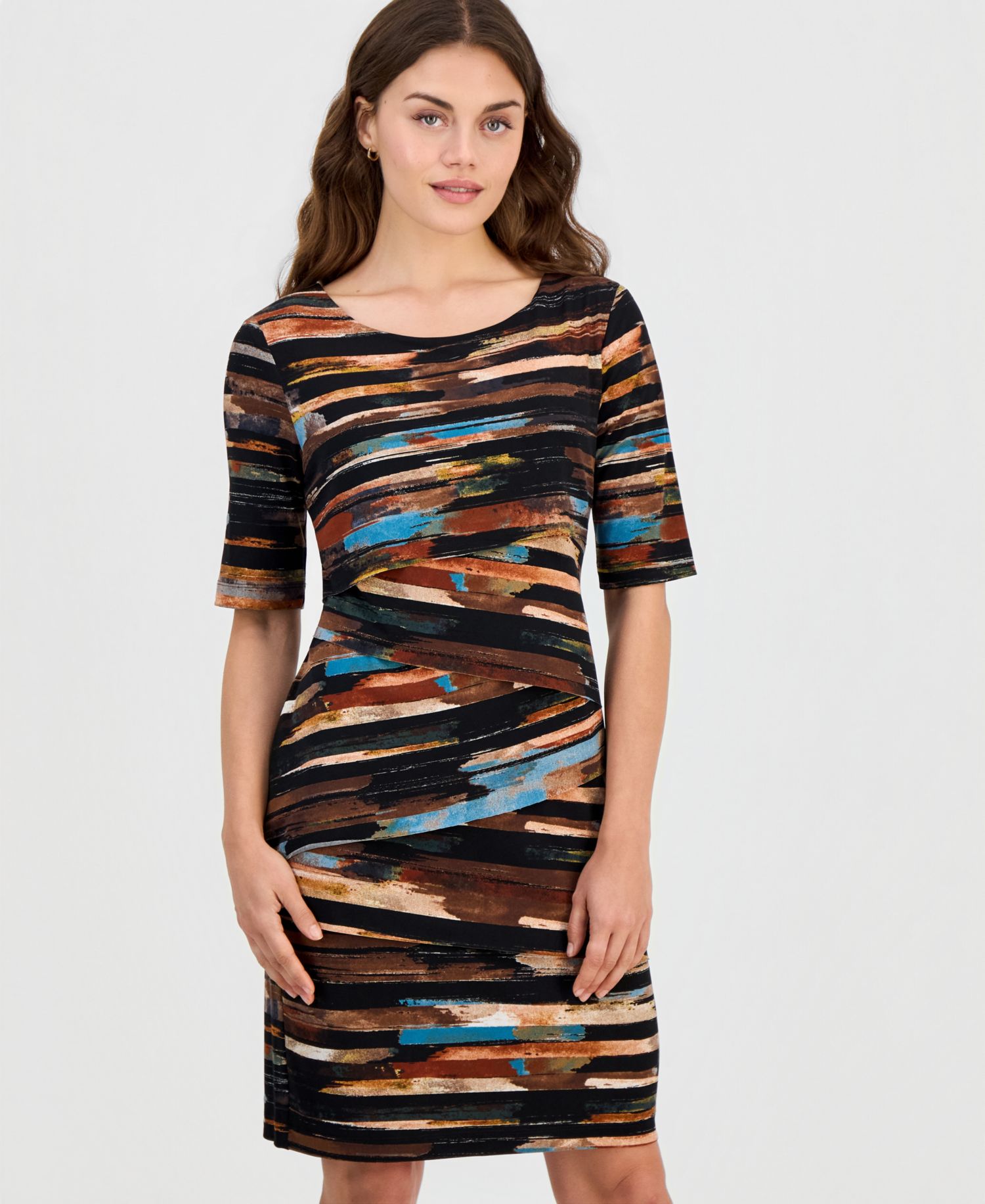 Petite Zig-Zag-Print Dress