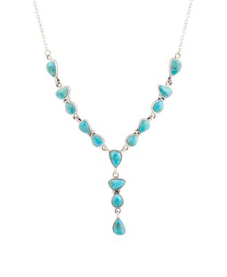 Durango Blue Turquoise and Silver Y-Necklace