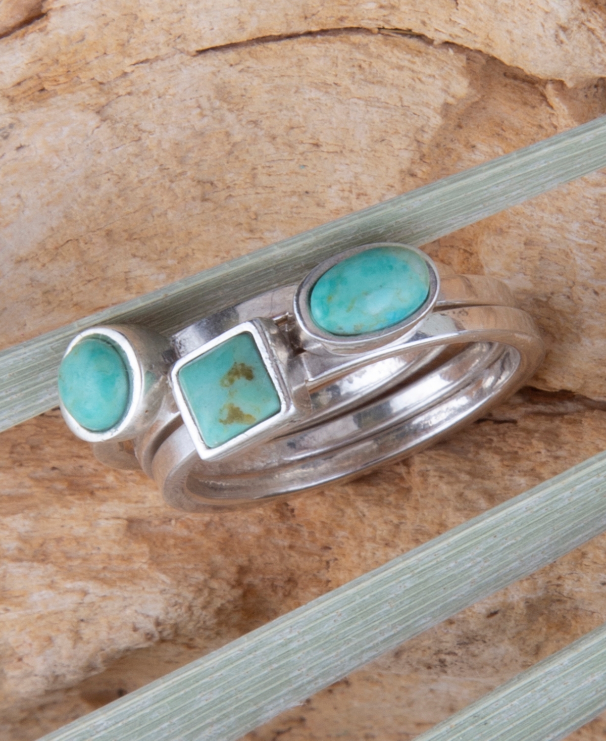 Barse Silver Blue Turquoise Stackable Ring