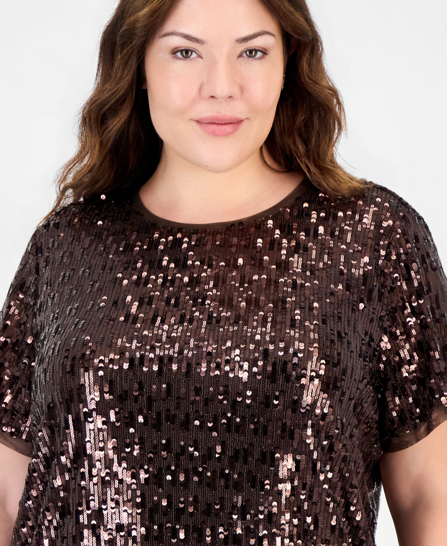 Plus Size Sequin Crewneck T-Shirt
