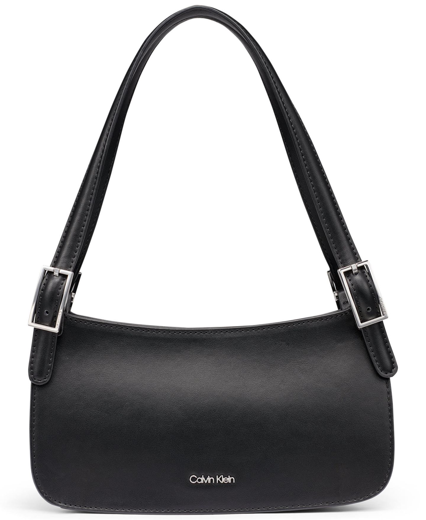 Женская сумка Calvin Klein Harlan Medium Detachable Strap Shoulder Handbag, цвет: Чёрный / Серебряный — фото 1