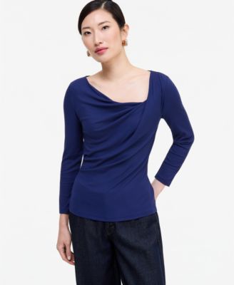 Women's Draped Cowl-Neck Top