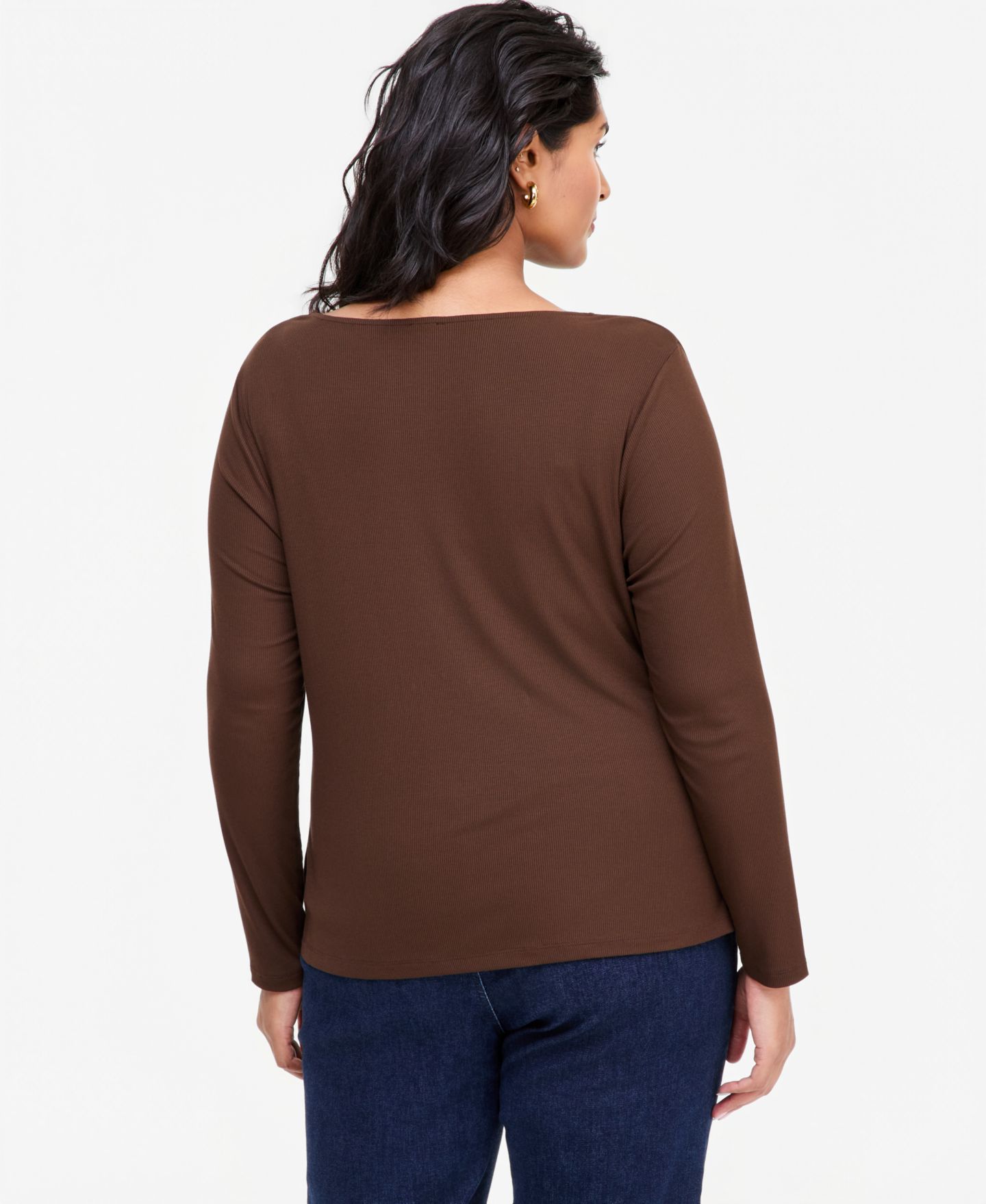 Женская блузка I.N.C. International Concepts Plus Size Drape Cowl Long-Sleeve Blouse, цвет: Кофейный — фото 2