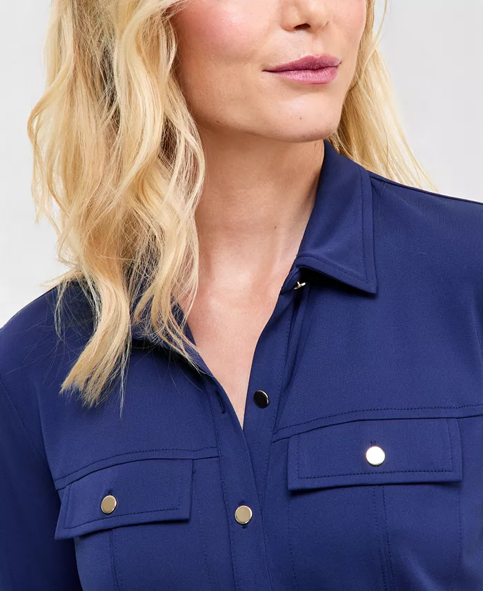 Women's Knit Utility Shirt - thumbnail 3