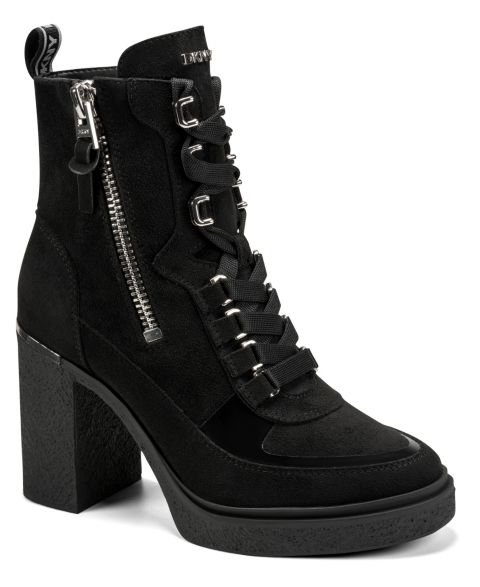 Женские ботинки DKNY Toia Lace-Up Platform Booties, цвет: Чёрный