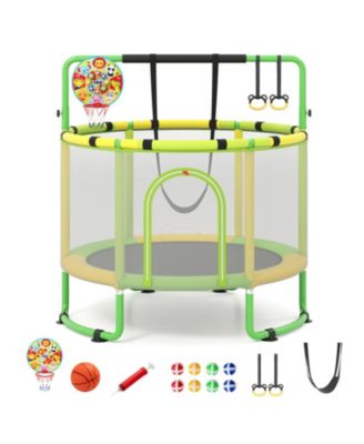 60" 6-in-1 Trampoline with Enclosure Net, Ages 3+