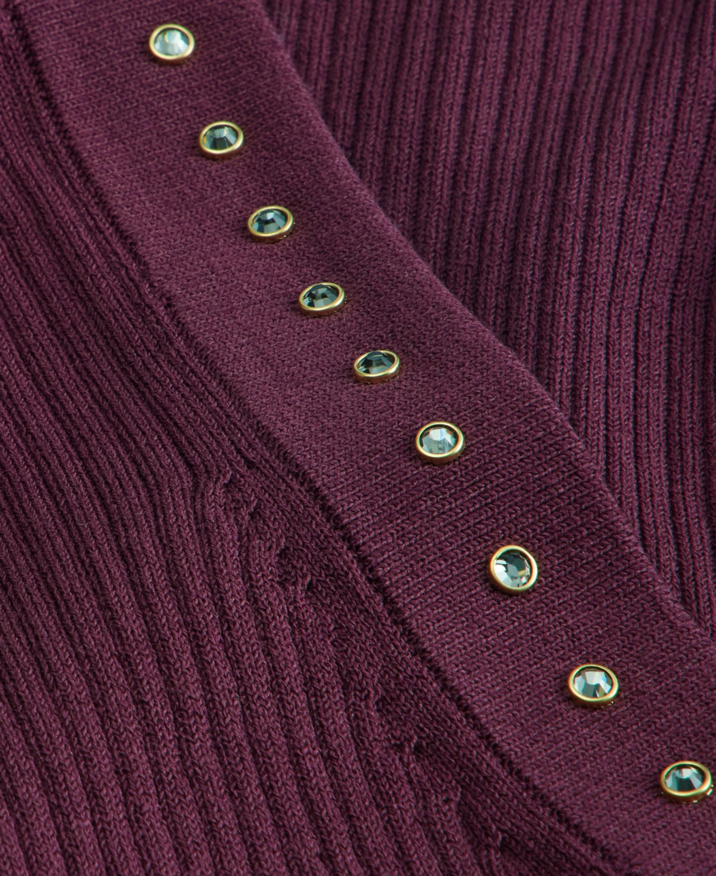 Женский топ I.N.C. International Concepts Studded Ribbed-Knit Boat-Neck, цвет: Ягодный винный — фото 6