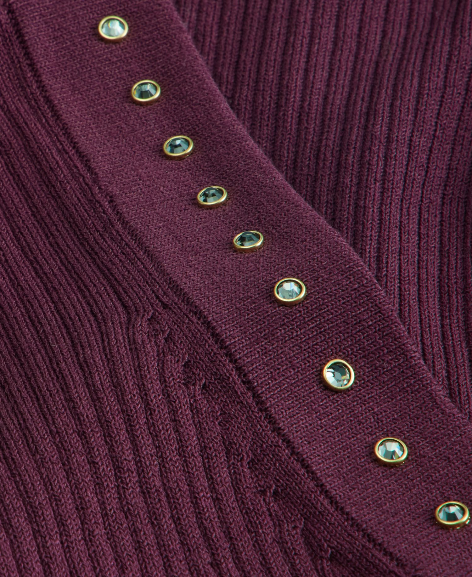 Women's Studded Ribbed-Knit Boat-Neck Tank