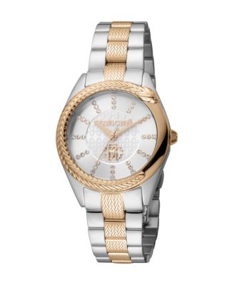 Women's Snake Core Quartz Two Tone Stainless Steel Bracelet Watch