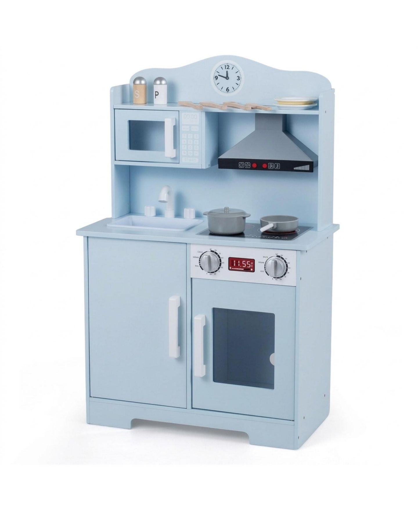 Детский игровой набор SUGIFT Wooden Light-and-Sound Play Kitchen Playset, Ages 3+, цвет: Синий — фото 3